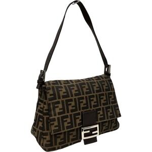 Fendi Mamma Bucket Zucca Shoulder Bag Brown
